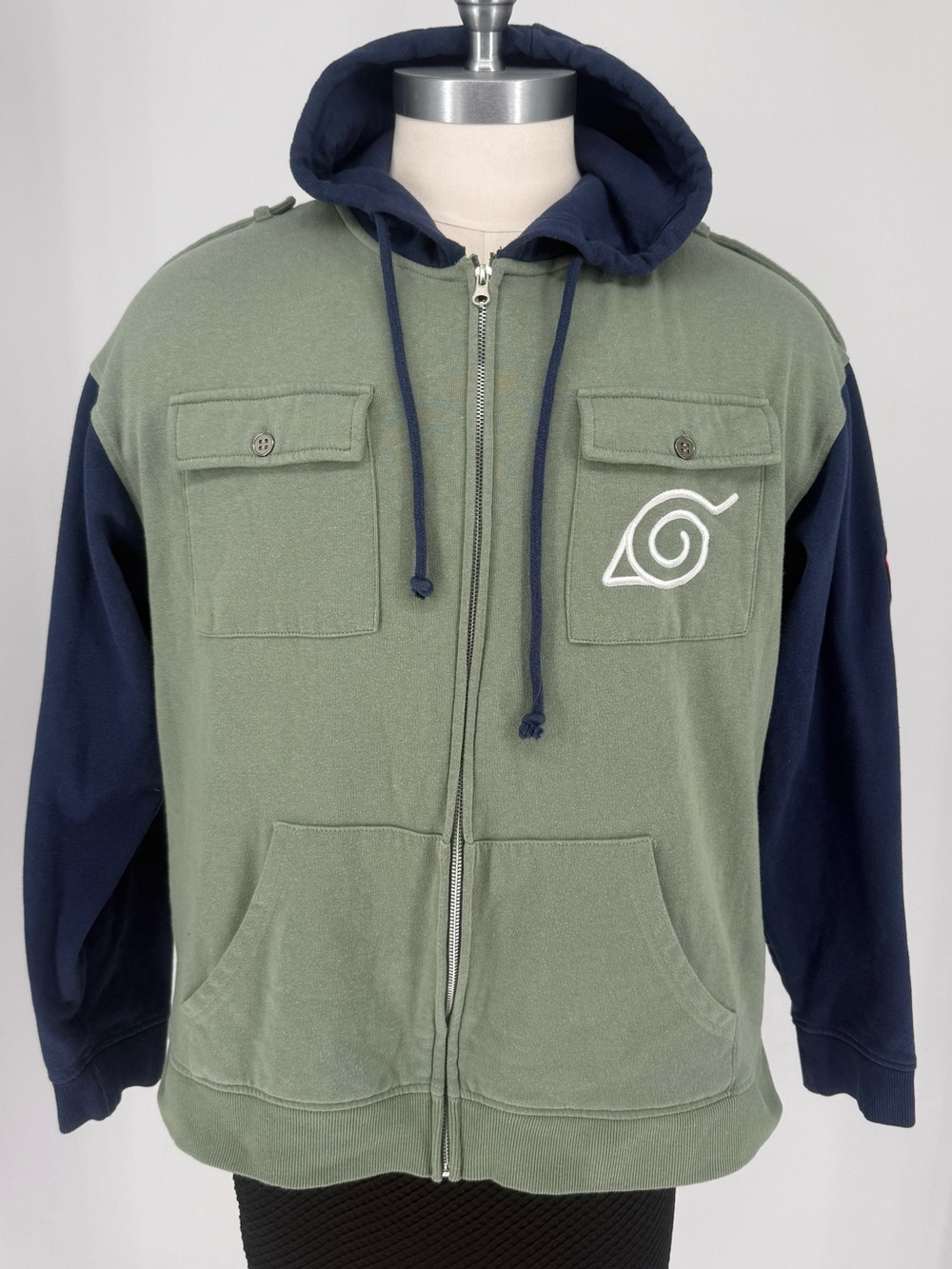 Naruto Shippuden Ripple Junction Zip-Up Hoodie Hidden Leaf Anime Size XL